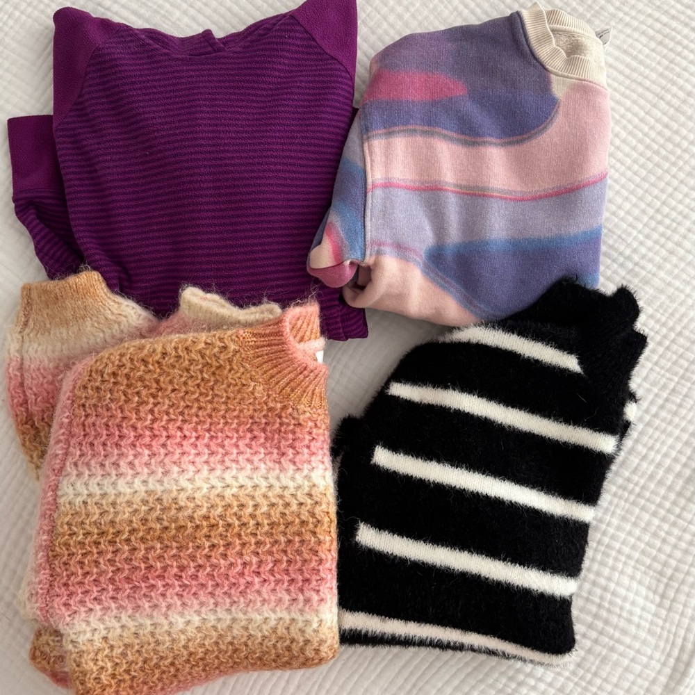 Girls 10/12 Sweater Sweatshirt Bundle Zara, Patagonia, Art Class